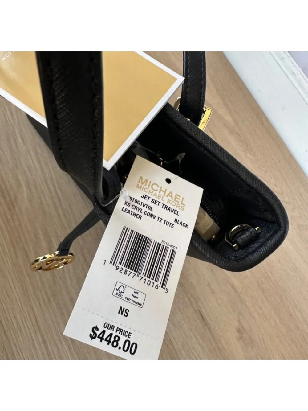 Michael Kors Jet Set Travel Extra-Small Black Zip Tote Bag